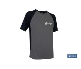 CAMISETA TRANSPIRABLE MODELO PILOTE GRIS-NEGRA 160 g/m2 TALLA-L